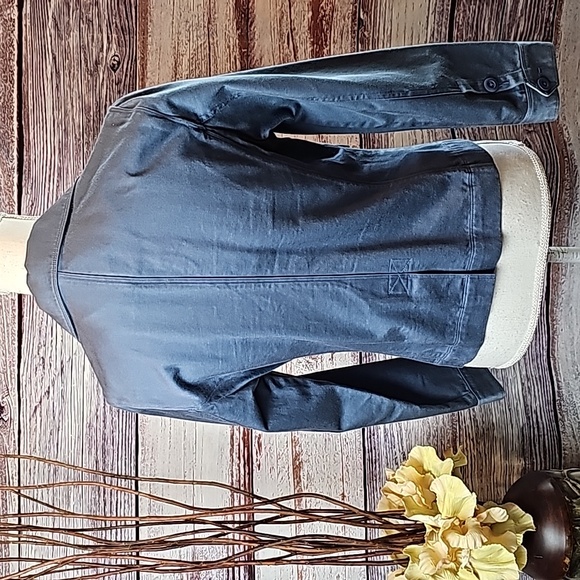 NEW VINTAGE L.L.BEAN BLUE LONG SLEEVE BUTTON-UP CROPPED JACKET - Picture 5 of 16